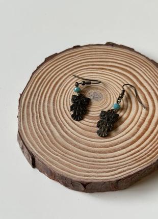 Серьги совы ручной работы