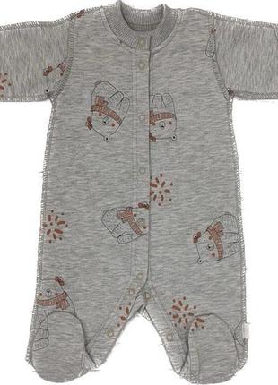 Комбінезон ведмедики футер ліо сірий