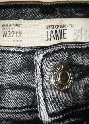 Повседневные черные джинсы topshop moto jamie на высокую девушку7 фото