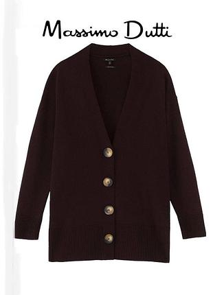 Теплий вовняний кардиган massimo dutti
