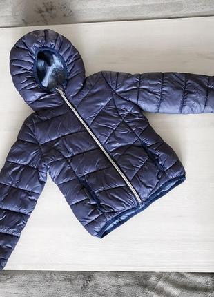 Детская куртка 116 размер для девочки темно-синяя демисезонная весна-осень pocopiano3 фото