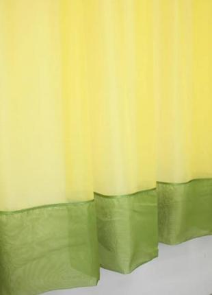 Фіранка на кухню або балкон (280х170см). колір жовтий з оливковим2 фото