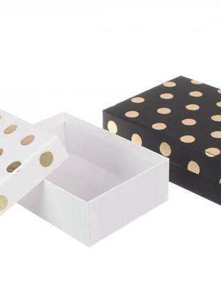 Набір новорічних подарункових коробок "крапки на чорному та білому",l:  37 см х 27 см х 11 см (комплект 10 шт)4 фото