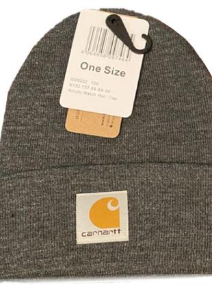 Шапка carhartt wip short watch grey серая акриловая кархарт