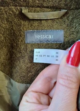Фирменный yessica мега теплый пиджак/жакет на  24%шерсть в цвете хаки, размер хс-с10 фото