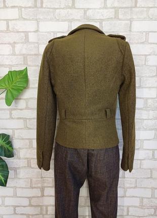 Фирменный yessica мега теплый пиджак/жакет на  24%шерсть в цвете хаки, размер хс-с2 фото