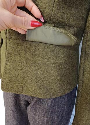 Фирменный yessica мега теплый пиджак/жакет на  24%шерсть в цвете хаки, размер хс-с8 фото