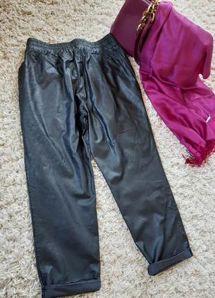 Стильные кожаные брюки на резинке,navyboot, p. l-xl3 фото