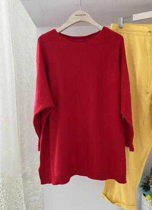 Красивый красный свитер батал marks & spenser1 фото
