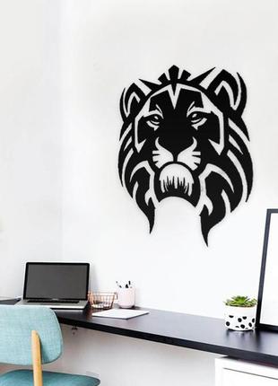 Настенный декор сборный из дерева панно на стену max woody "лев" 58x44 см
