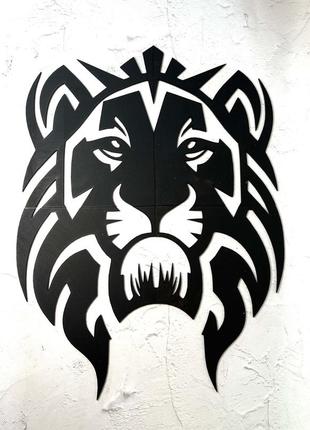 Настенный декор сборный из дерева панно на стену max woody "лев" 58x44 см