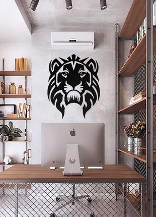 Настенный декор сборный из дерева панно на стену max woody "лев" 58x44 см