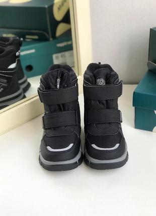 Дитячі зимові термо черевики дутики для хлопчиків 28-32 чорні том м2 фото