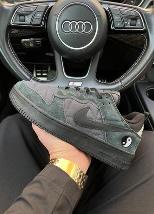 Чоловічі кросівки nike air force 1 yin yang fleece termo dark grey