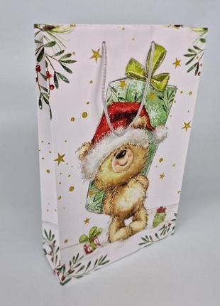 Большой бумажные пакет вертикальный 25/37/8 новогодний -019 (12 шт)