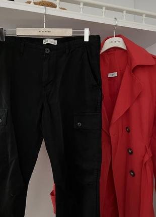 Крутые черные брюки карго zara2 фото