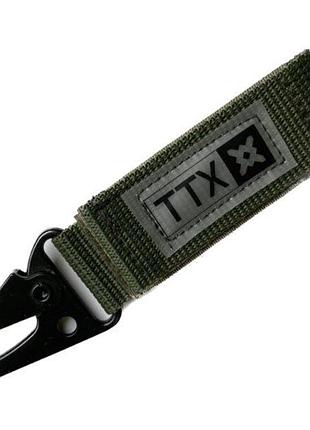 Тренчик (пряжка) з металевим карабіном для системи molle, олива (le2736)