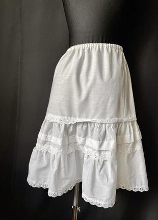 Нижняя юбка хлопок винтаж белая юбка подьюбник6 фото
