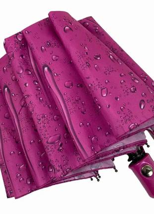 Складна жіноча парасоля напівавтомат "краплі дощу"6 фото