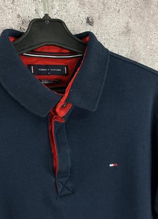 Tommy hilfiger polo футболка чоловіча темно синя розмір м/л5 фото