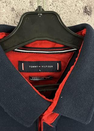 Tommy hilfiger polo футболка чоловіча темно синя розмір м/л9 фото