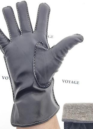 Мужские классические перчатки из натуральной кожи (лайка) на подкладке из шерсти2 фото