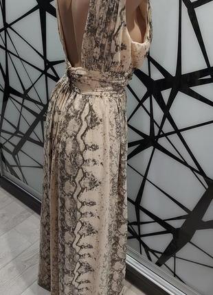 Шикарное платье в пол бежевый питон от h&m 46-484 фото