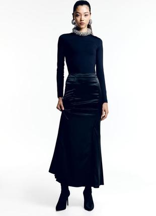 Довга сатинова спідниця h&m 1207849003