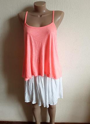 Майка  неонового цвета с ажурной спинкой