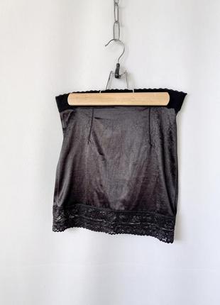 Нижня спідниця чорна з мереживом утяжка з трусиками bhs lingerie вінтаж