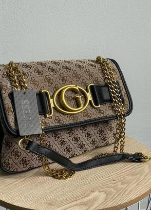 Сумка guess aileen crossbody brown/black