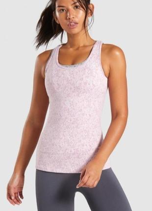 Gymshark dusty pink marled fleur текстурированная женская майка с логотипом,

маленький размер