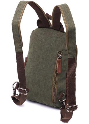 Практичный рюкзак из полиэстера с большим количеством карманов vintage 22145 оливковый2 фото