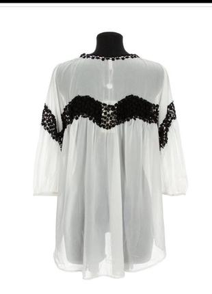 Нежная блуза блузка чисто белая гипюр нарядная стильная модная оверсайз2 фото