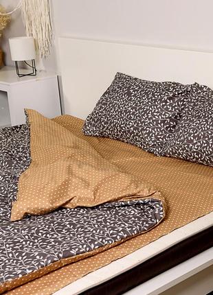 Полуторный комплект постельного белья из поликоттона (70% хлопок 30% полиэстер) - стебли6 фото