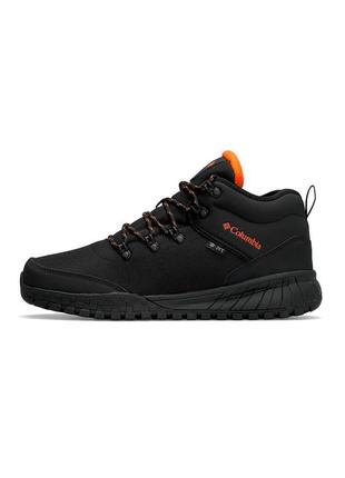 Мужские термо кроссовки columbia firebanks mid trinsulate black orange termo -21'