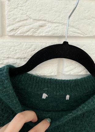 Теплый зеленый свитер с добавлением шерсти и мохера от hm6 фото
