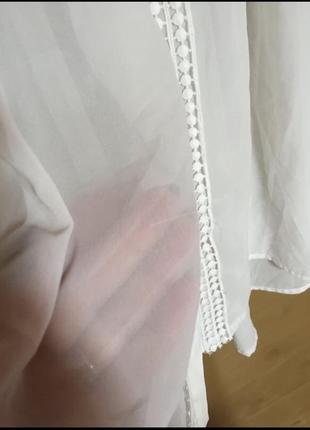 Нежная блуза блузка чисто белая гипюр нарядная стильная модная оверсайз8 фото