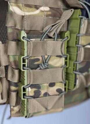 Плитоноска з системою швидкого скидання з підсумками та напашником cordura ( піксель / мультикам )9 фото