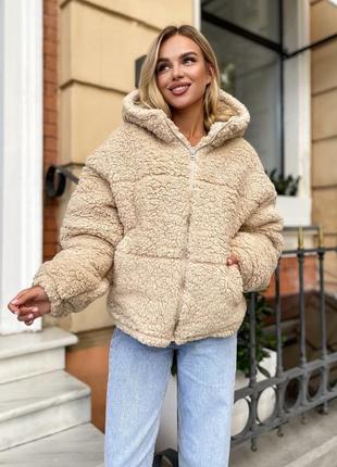 Утепленная меховая куртка с капюшоном на синтепоне 150, женская куртка на осень деме