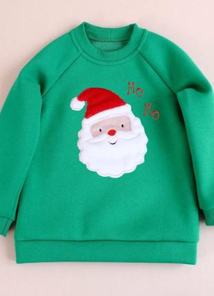 Зеленый с дедом морозом свитшот тепла кофта новогодняя с сантой свитшот на флисе новогодний рождественский красный для девочки мальчика