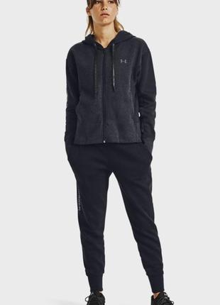 Under armour женское черное худи ua rival flce emb fz hoodie2 фото