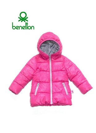 Красивая теплая куртка benetton для девочки 12 мес 82 см