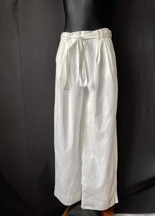 Vila нові білі літні штани брюки широкі льон бавовна літні пляжні вільний крій2 фото