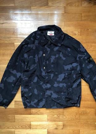 Вітровка stone island / supreme camo ripstop jacket black