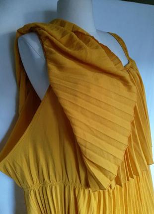 Женское яркое длинное летнее платье, сарафан, открытые плечи, платье в пол плиссировка   64-66,5 фото