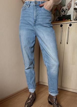 Голубые прямые джинсы h&m2 фото