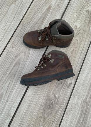 Черевики timberland euro hiker leather boots brown ботинки оригинал3 фото