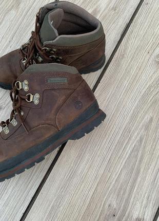 Черевики timberland euro hiker leather boots brown ботинки оригинал4 фото