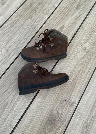 Черевики timberland euro hiker leather boots brown ботинки оригинал5 фото